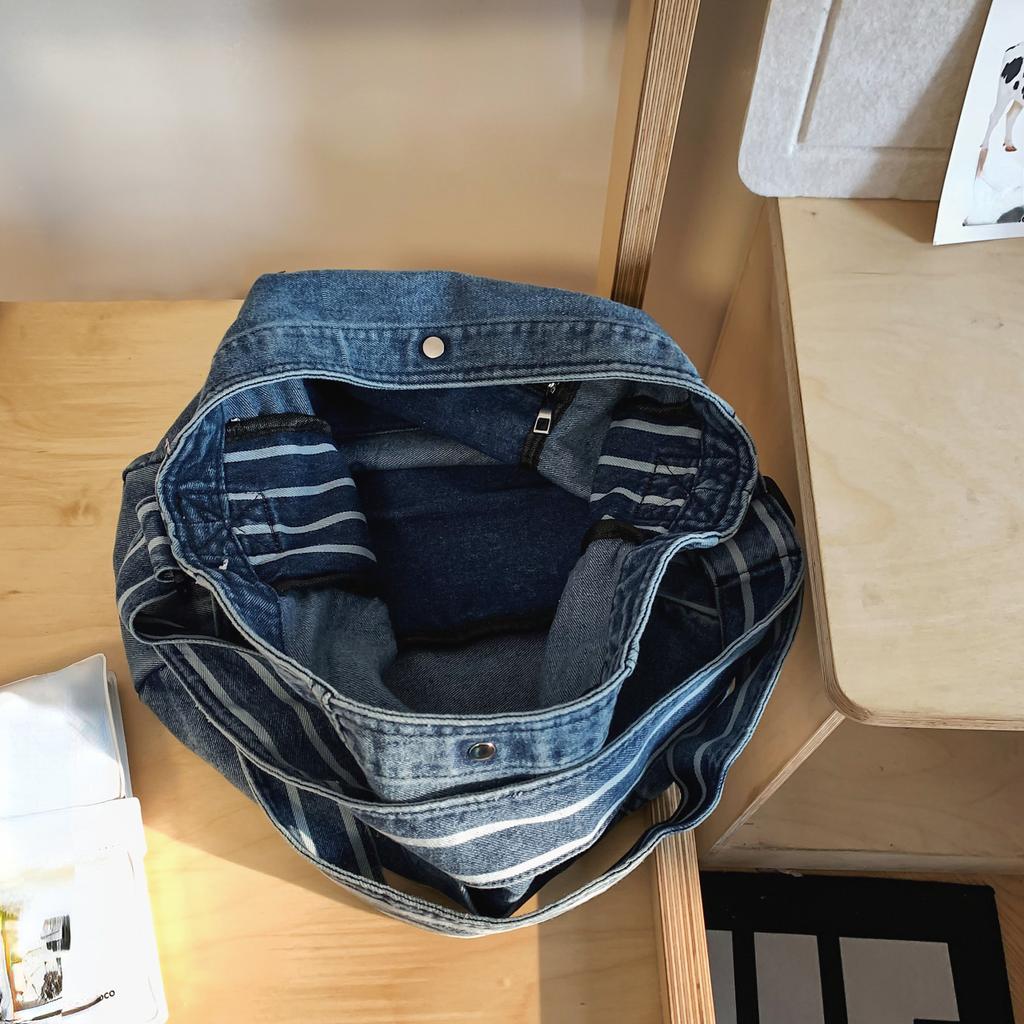 Винтажная джинсовая женская сумка большой емкости, модная однотонная женская сумка-мессенджер, простая квадратная женская сумка-тоут