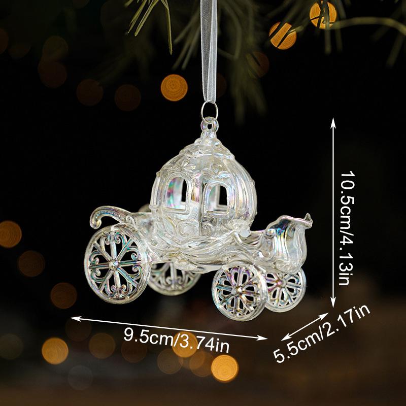 Рождественские украшения Кристальные акриловые подвесные украшения Прозрачные колокольчики Лось Подвески для рождественской елки Навидад 2025 Новый год Домашний декор Подарок
