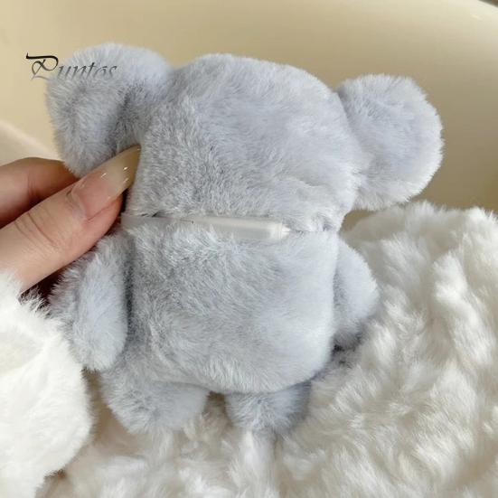 Мягкий синий чехол для наушников с изображением слона для Airpods, 3D-чехол для наушников с изображением животных из мультфильма для женщин и девочек