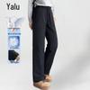 Yalu Women's 90% Goose Down High-Waist Straight-Leg Winter Pants