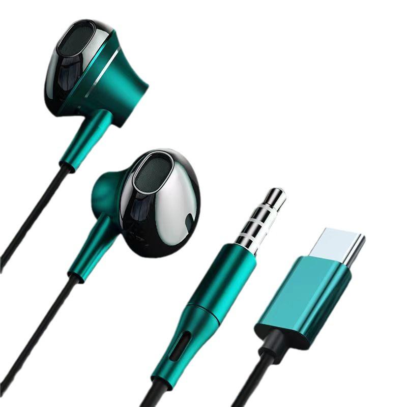 Новые металлические наушники-вкладыши Heavy Bass Type-C с микрофоном и магнитной адсорбцией