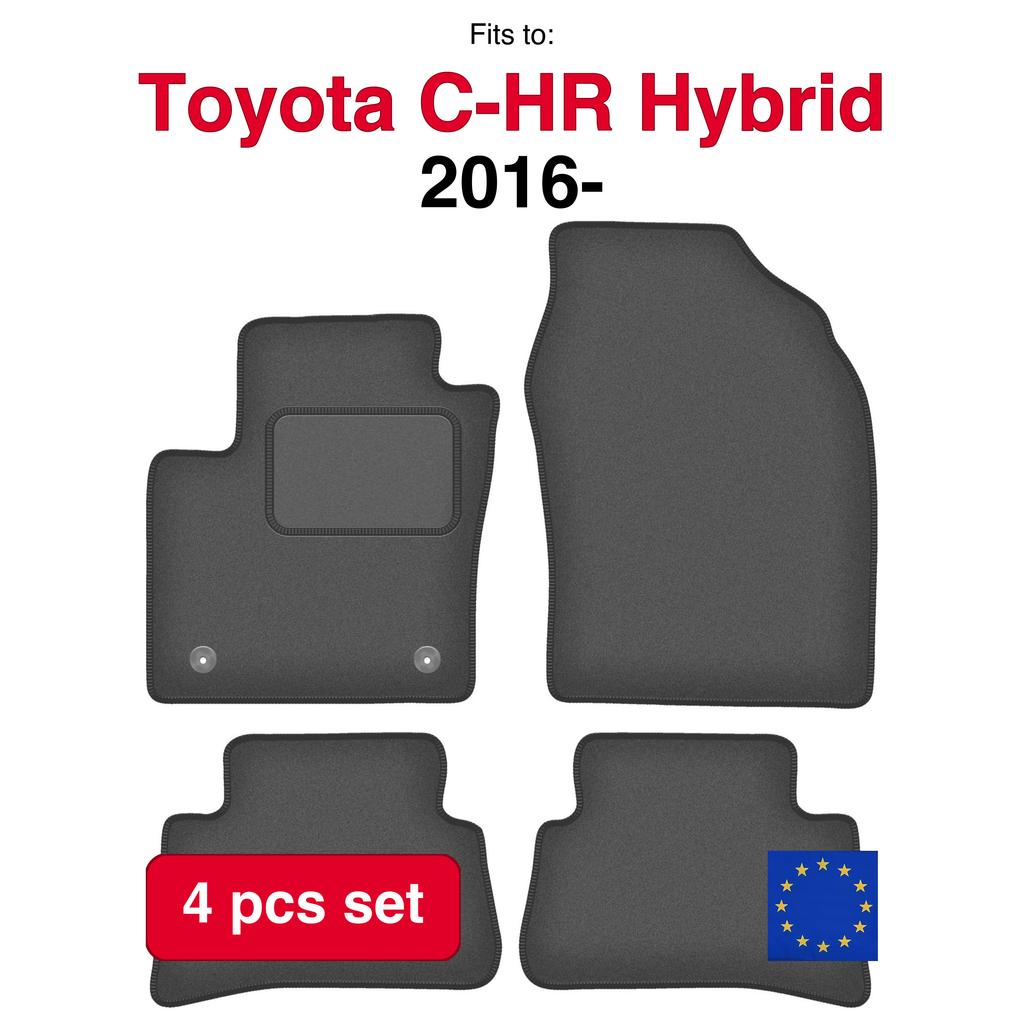 Velour Car Mats For Toyota C-Hr Hybrid Crossover (2016-)