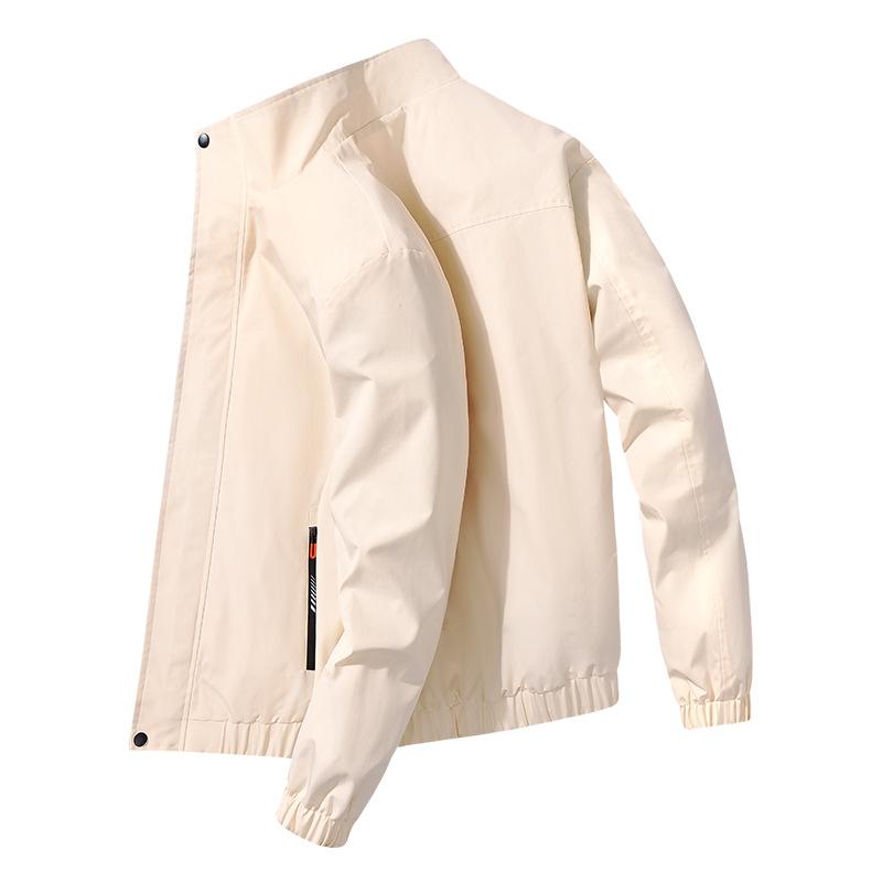 Куртка мужская весна и осень мужская повседневная куртка для активного отдыха водонепроницаемая стойка воротник однотонная куртка