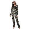 Женский пижамный комплект Осень Зима 2 предмета Домашний костюм Топ с длинным рукавом и брюки Свободный пижамный комплект Рождественская тематика Одежда для сна