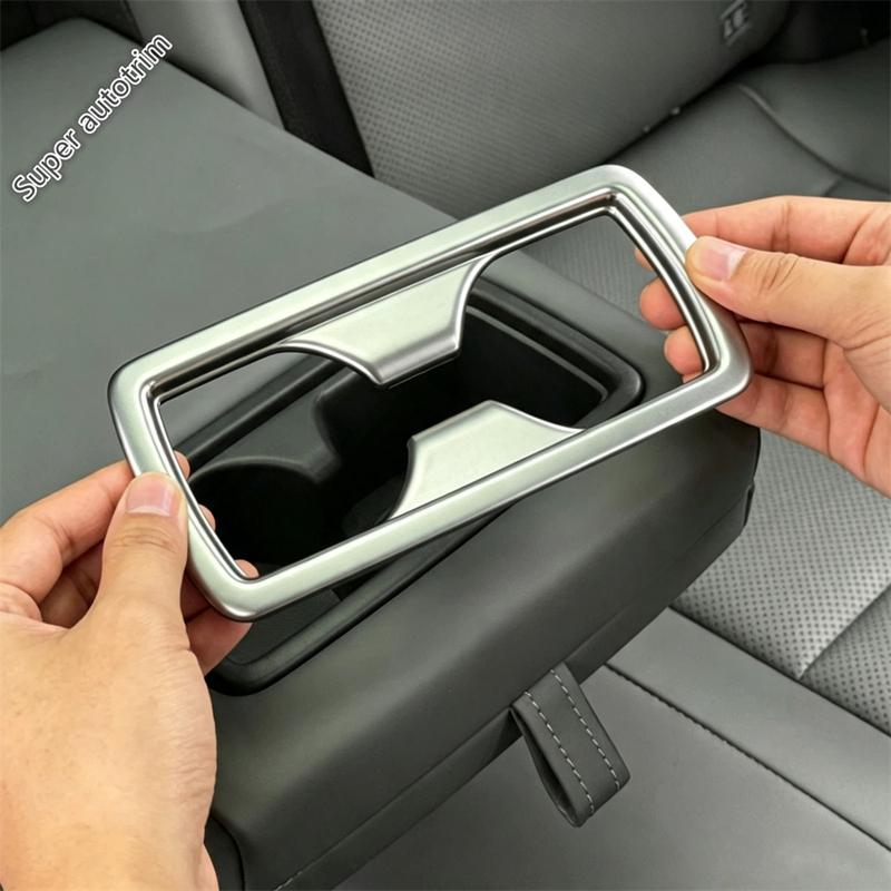 Car Rear Water Cup Holder Panel Frame Cover Trim ABS Matte Accessories For Toyota RAV4 XA50 / Highlander / Harrier - 2026