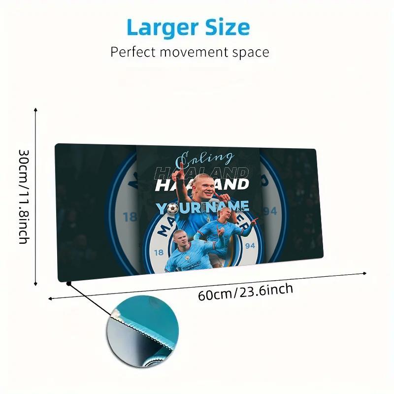Haaland Custom Name Large Size Mouse Pad Large Gaming Table Cushion Nonslip Laptop Tablet Big Mousepad Xxl Mat Mini Pc Playmat With Lock Edge Custom N