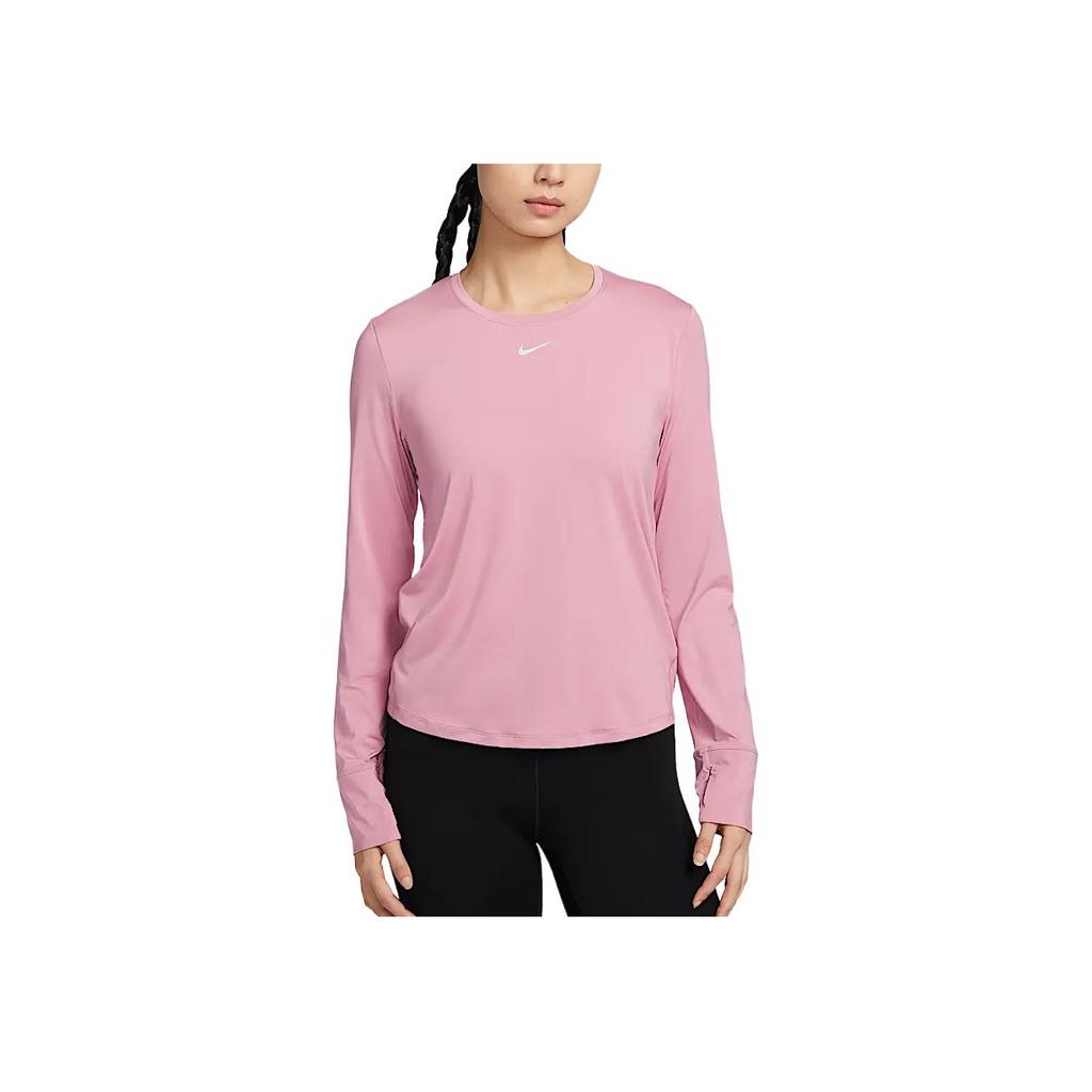 Nike Dri-Fit One Classic Series Дышащая Быстросохнущая Однотонная Удобная Мягкая Футболка с Длинным Рукавом Женские топы Розовый FN2802699