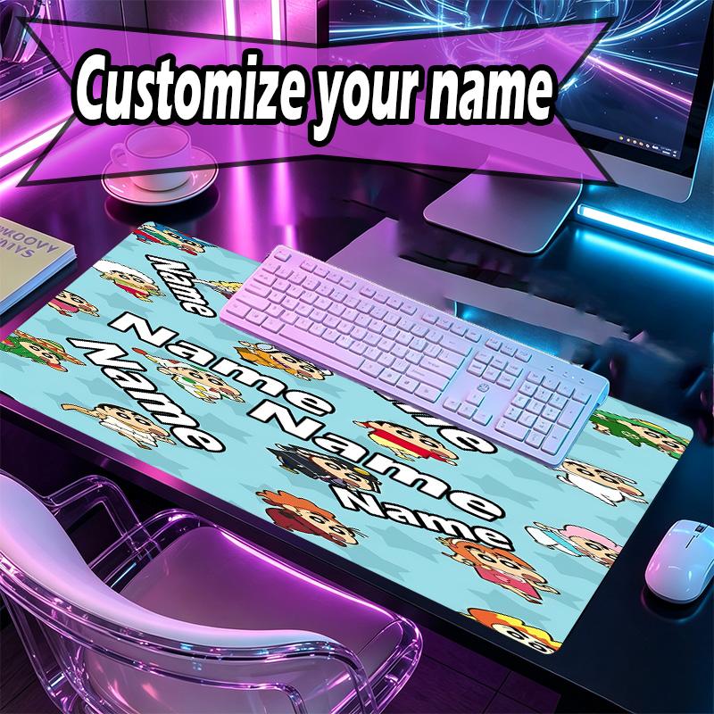 Custom Name Personalized Cartoon comics Pattern Mousepad, Laptop PC Desk Mat, Decorative Desk Mat for Home Keyboard Pad Gift