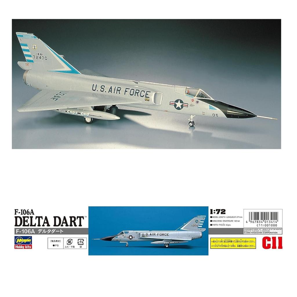 Hasegawa US Air Force Delta Dart Plastic Model Kit C11 1/72 F-106A