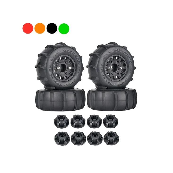 4Pcs 116mm 1/8 1/10 Short Course Truck Sand Tire with 12mm 14mm 17mm Wheel Hex for Traxxas Slash ARRMA SENTON Vkar SCTX10 RC Car