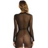Women's Sexy Mesh Sheer Bikini Bodycon Mini Dress See Through Hollow Out Long Sleeve Dress