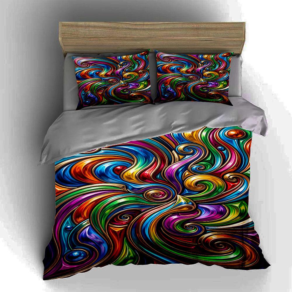 Colorful swirling pattern. Bedding Duvet cover sets Duvet covers Pillowcases gifts (1 * Duvet Cover 2 * Pillowcases, without duvet insert)