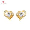 Креативные серьги-гвоздики в форме двойного сердца с белым камнем AAA, романтические женские серьги «Любовь», элегантные женские украшения