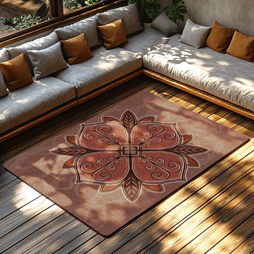 Elegant Lotus Doormat Indoor Outdoor Washable Non Slip Area Rugs Modern Bohemian Floor Mats Home Decor Entrance Rugs Living Room