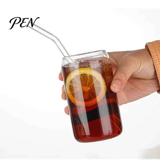 Стеклянная банка-стакан Mason Jar из боросиликатного стекла с бамбуковой крышкой, термостойкий стакан, стакан для напитков в ретро-стиле, для холодного кофе, сока, молочного коктейля