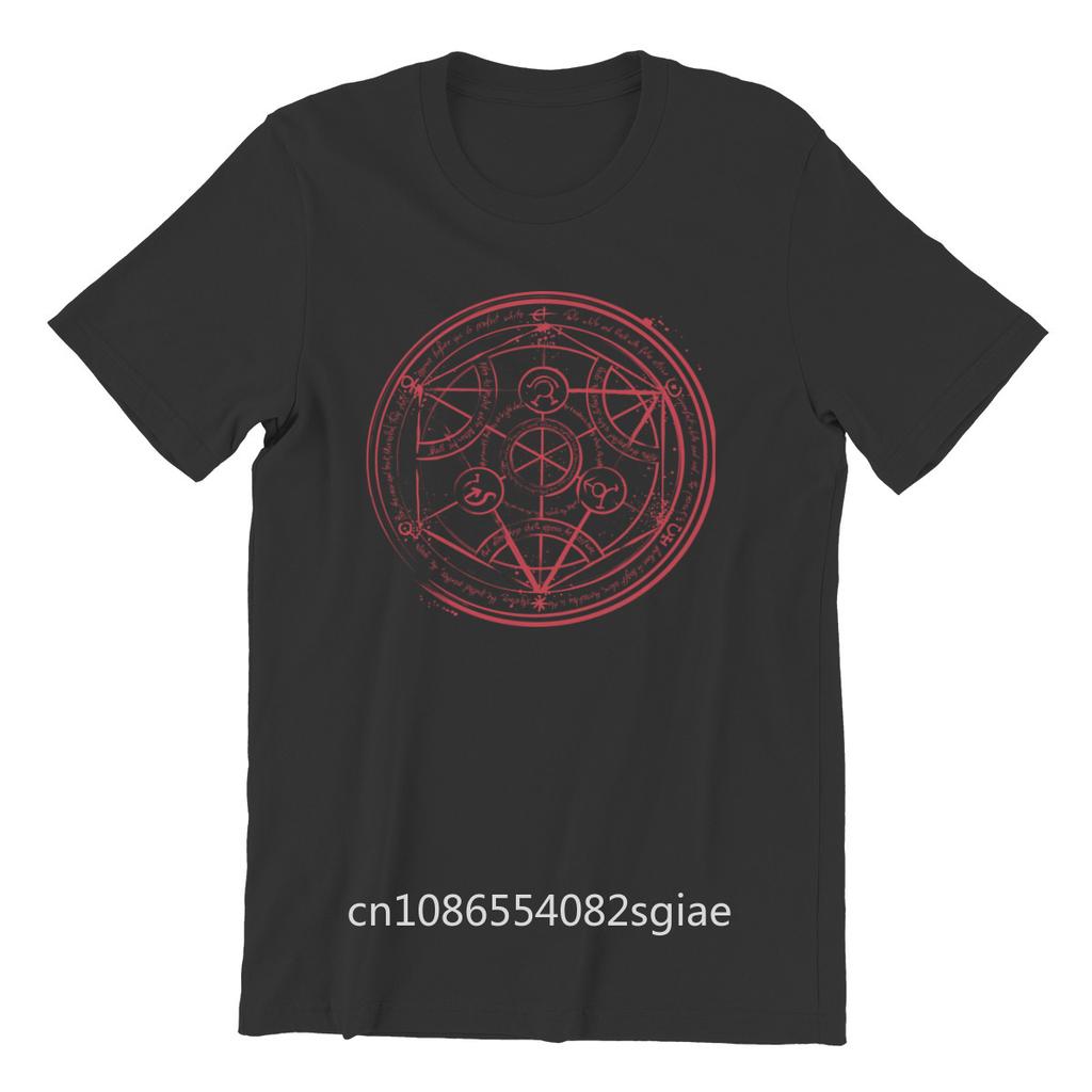 Men's T-shirt Transmutation Circle Couples Matching Kawaii Cool Men Cotton Tshirt Tees Tops Harajuku Streetwear