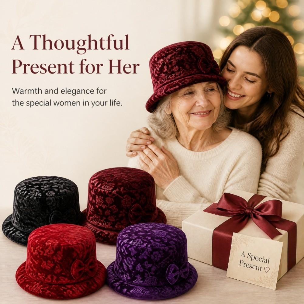 Thickened Velvet Cap Gold Velvet Winter Cap Classic Style Bucket Hat Cold Weather