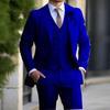 Синий цвет костюмы мужские 3 предмета мода приталенный пиджак жилет брюки комплект формальный деловой свадебный смокинги для мужчин повседневная одежда