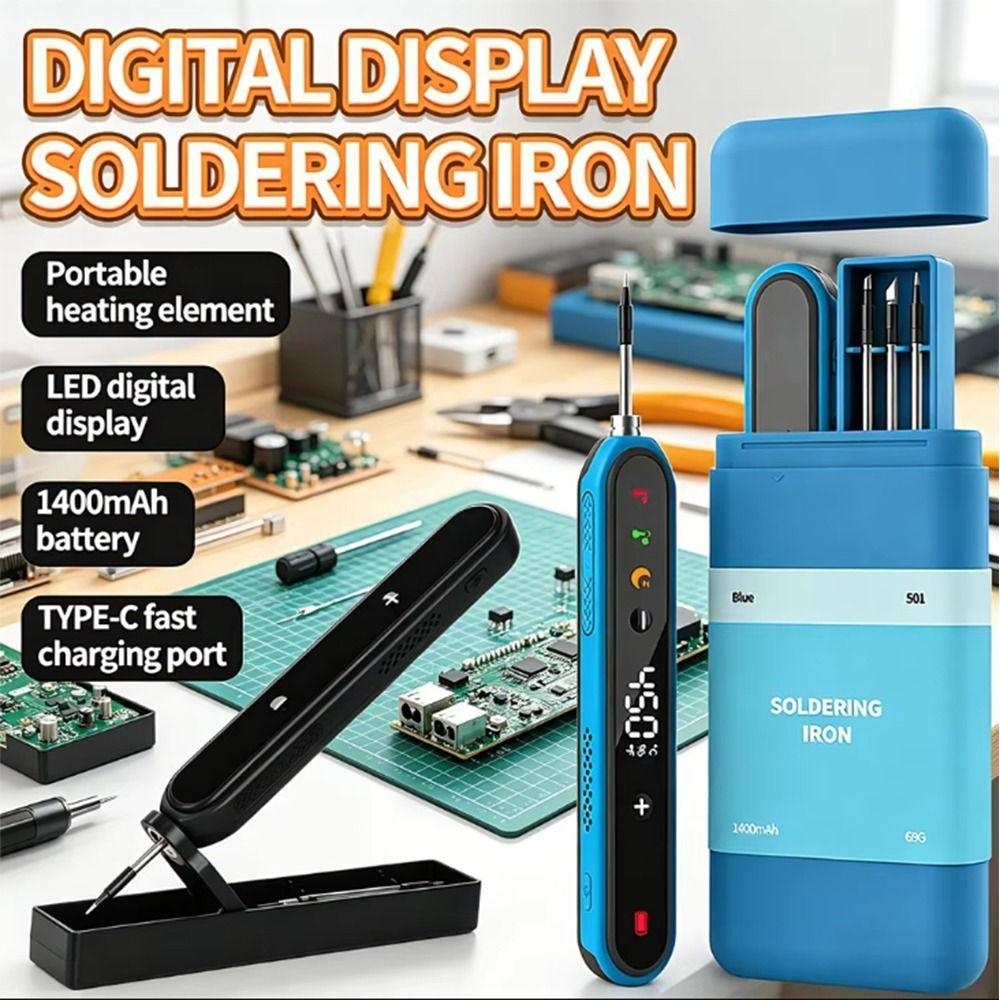 Digital Display Electric Iron Solder Cordless Welding Tool Kit Pen Digital Repair