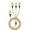 3 In 1 USB Type C Cable Phone Charge Cable Nylon Braided Universal Charging Cord For Iphone 16 15 14 13 12 Pro Max Xiaomi Huawei