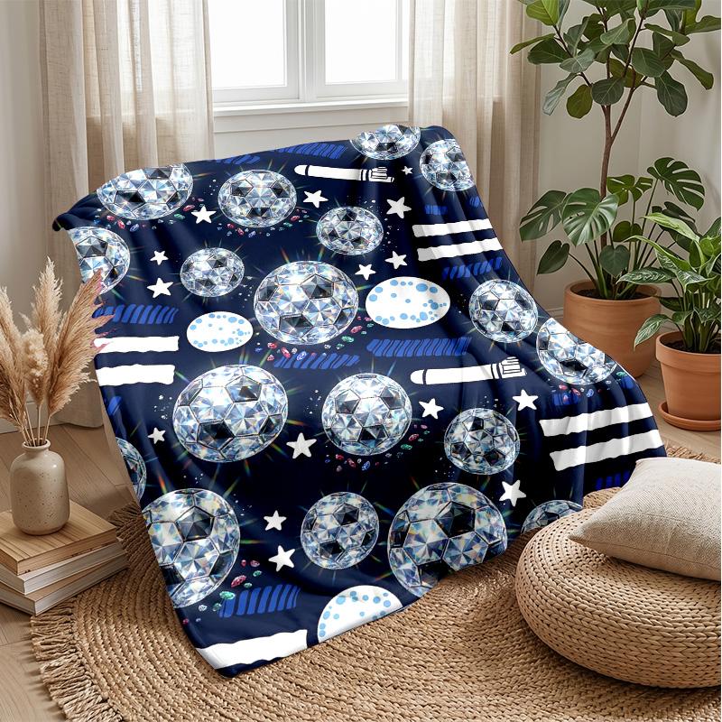 Soccer Trophies and Awards Theme blanket Lightweight Warm Flannel Blanket Decorative Throw Blanket for Home Decoration