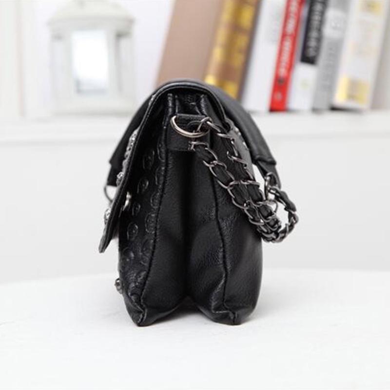 Модные сумки на ремне с заклепками и черепом, крутые кожаные сумки через плечо