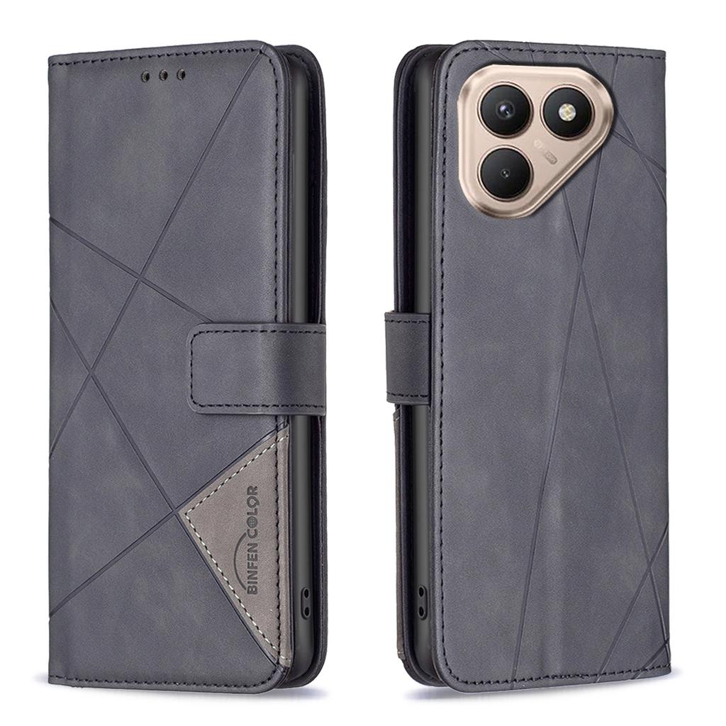 For TECNO Pova 7 Pro 5G Phone Case BINFEN COLOR Wallet Stand Geometry Imprinted Leather Cover