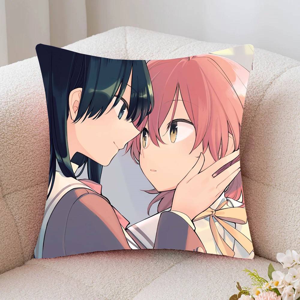 Bloom Into You Чехол для подушки с анимацией Bilibili Модный квадратный чехол для подушки Спальня Диван Гостиная Ins Декор Отдых