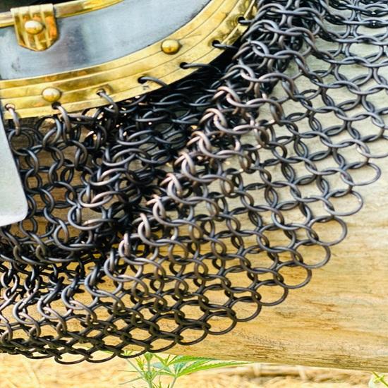 Viking Chainmail Helmet Vandal Medusa Steel and Brass Helmet Chainmail Hand Forged Armor Helmet Best Gift