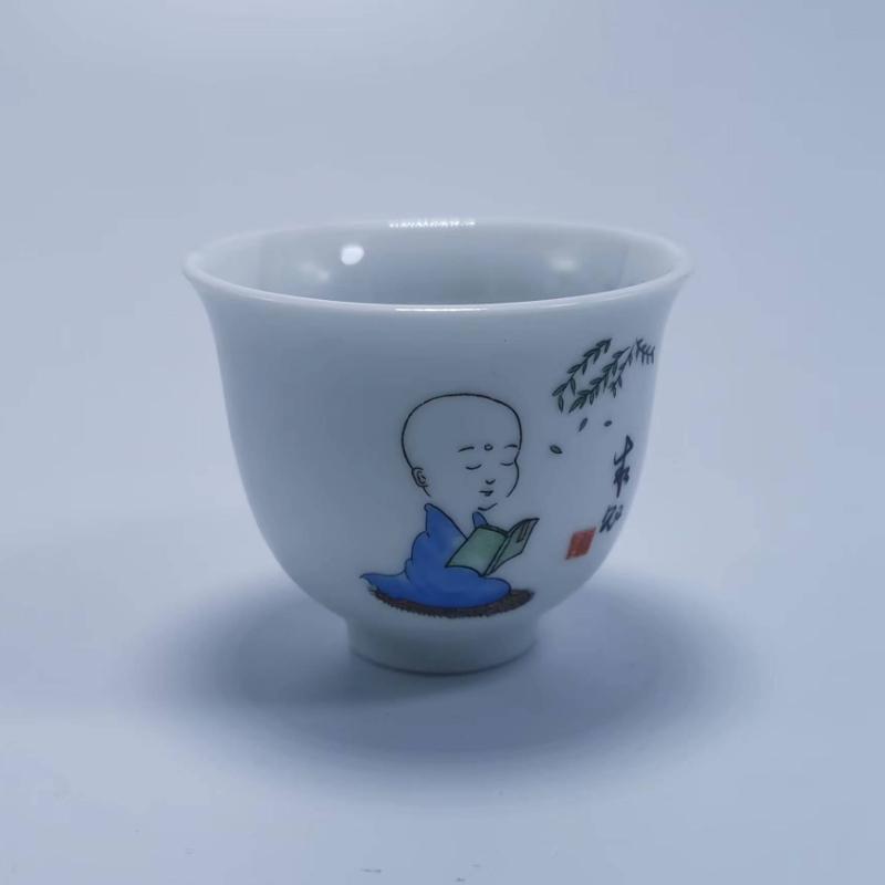 Изысканная белая фарфоровая чашка для чая кунг-фу 1 шт., китайские чайные наборы, чайная утварь, набор китайских чайных чашек, дорожная чаша для чая кунг-фу