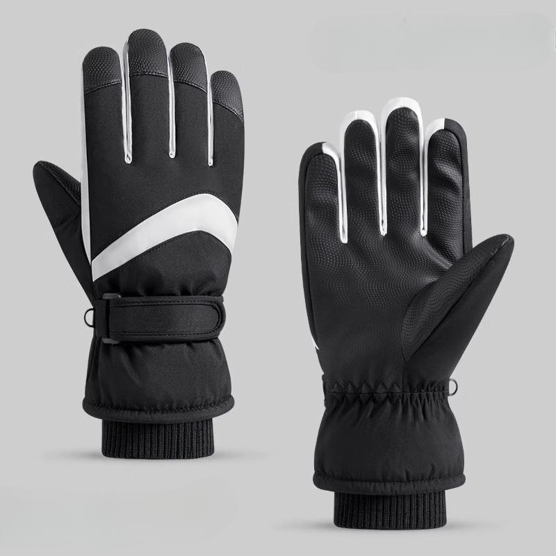 Лыжные перчатки Зимние велосипедные перчатки для мужчин и женщин Ветрозащитные перчатки для активного отдыха с толстым бархатным утеплителем Водонепроницаемые и нескользящие перчатки для сенсорных экранов