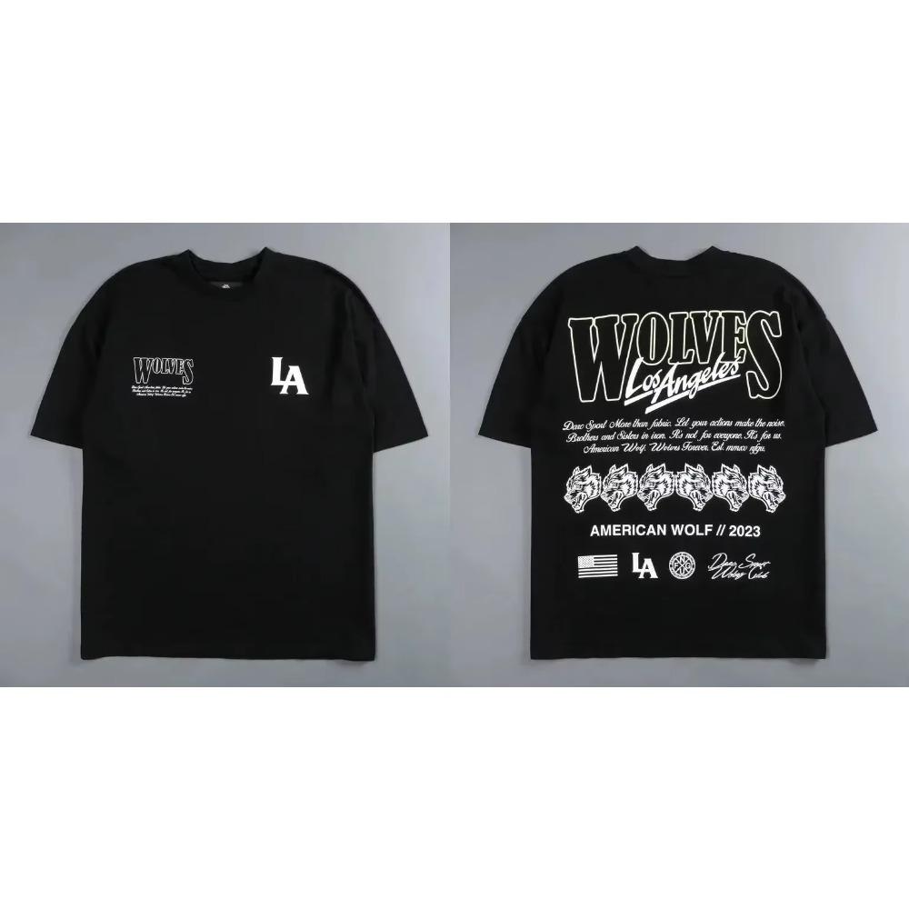 Darc Wolf Head Смешной принт Тренировка Тренажерный зал Фитнес 100% хлопок Мужская футболка с коротким рукавом Повседневная футболка Модные спортивные свободные топы Y2k