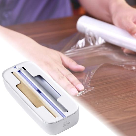 Резак для пластиковой пленки Диспенсер для рулонной фольги Съемная крышка Острое лезвие из нержавеющей стали Плавное вращение Регулируемый разделитель Инструмент для резки вощеной бумаги