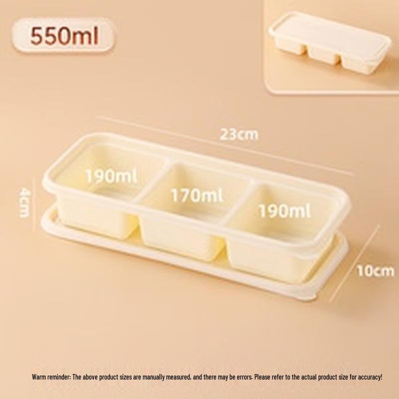 HANDUNYOU Degradable 3-Compartment Disposable Takeout Box