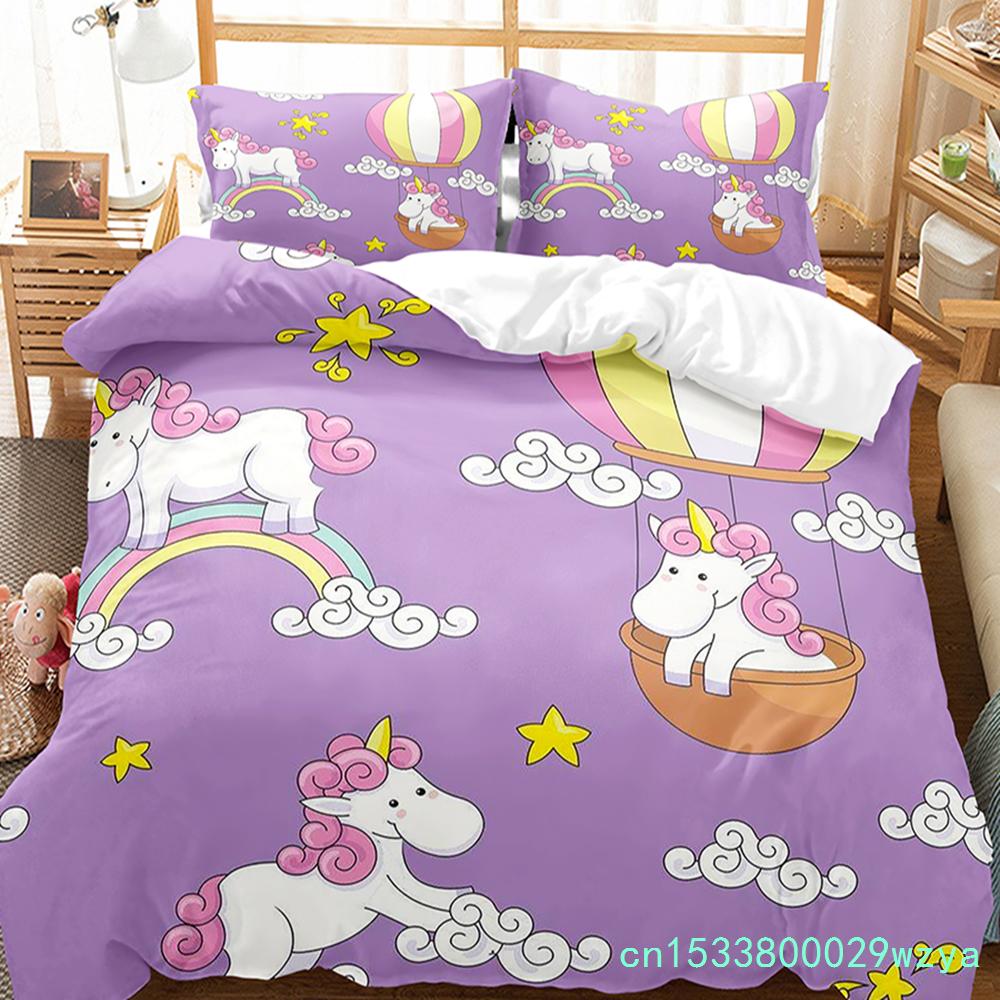 Hot Air Balloon Duvet Cover Set Single King Cartoon Animal Bedding Set Cute Sika Deer Elephant Comforter Cover For Kids Teens