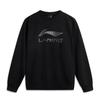 Li Ning Sports Lifestyle Series Comfortable Casual Loose Simple Round Neck Pullover Sweatshirt Unisex Sweatshirt Black AWDV247-2