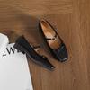 French Mary Jane single shoes women's spring and summer new square head bow ballet shoes light mouth small thick heel flat shoes soft sole
