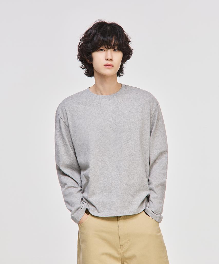 SIGNATURE Crop Long Sleeve T-Shirt [Gray]