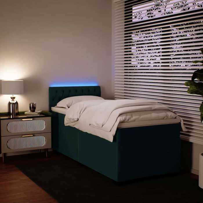 Maison Exclusive - Sommier à lattes de lit avec matelas Vert foncé 90x200 cm
