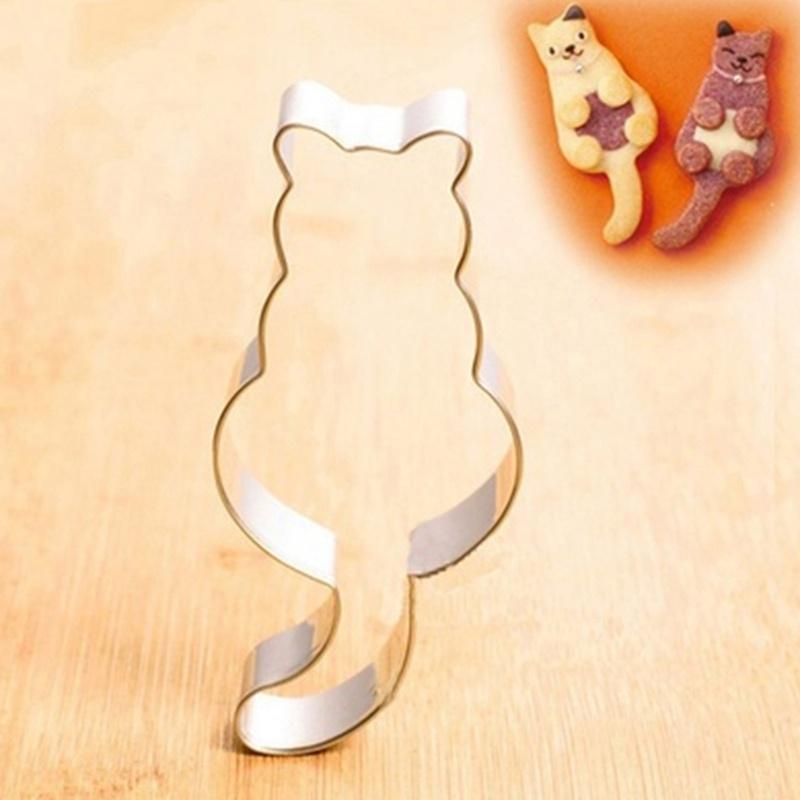 2pcs/5Pcs Lovely Cat Stainless Steel Cookies Cutter DIY Fondant Pastry Biscuits Mold Baking Tools