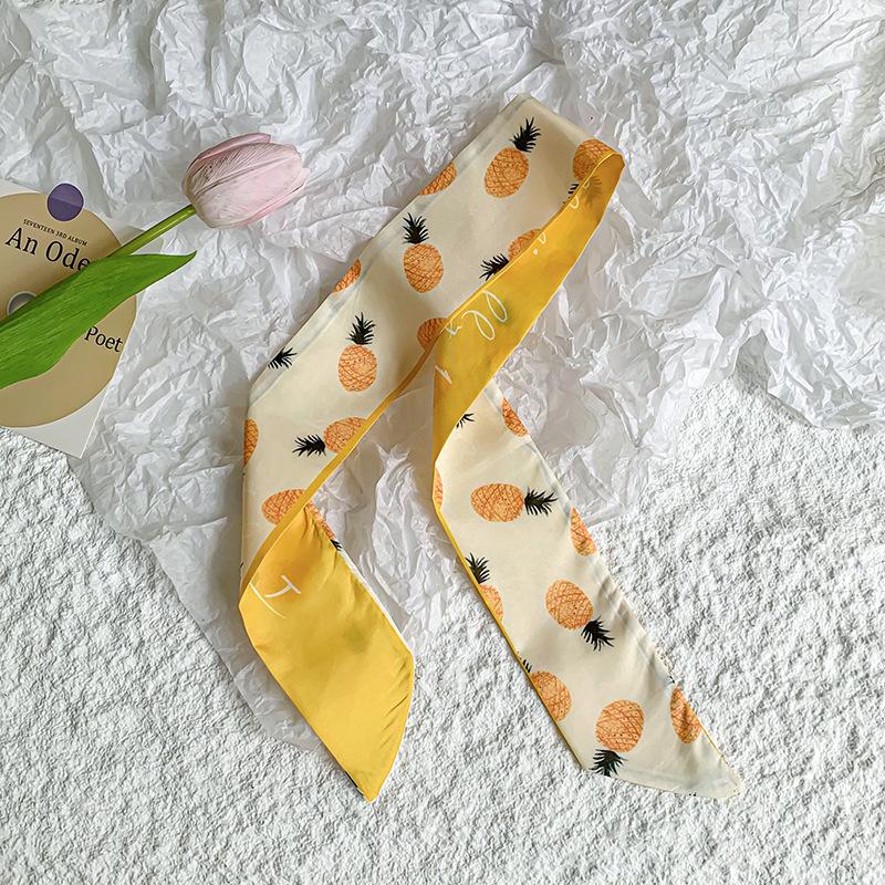 New Luxury Brand Model Small Silk Scarf for Women Hair Band Bag Handle Handbag Ribbon Scarf Neck Scarves Neckerchief