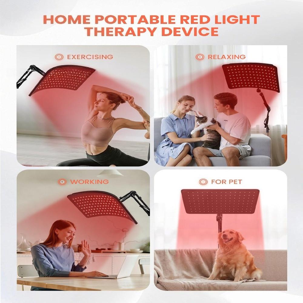 2-in-1 Red Light Therapy Lamp Detachable 850+660NM Infrared Light Device Household 120 LEDS Red Light Therapy Equipment