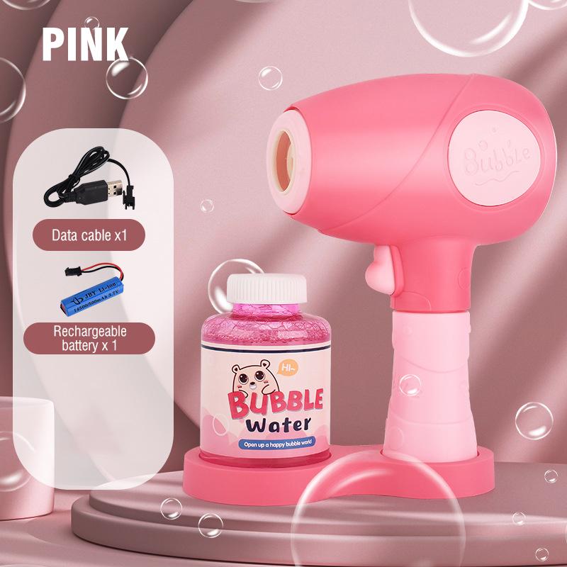 Fully Automatic Bubble Gun Air Blower Handheld Electric Soap Bubble Water Machine Kids Girl Boys Toys for Children's Summer Gift