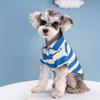 Маленькая собака рубашка поло на двух лапах повседневная полосатая футболка костюм для щенка летняя футболка модная одежда для бишона французского бульдога