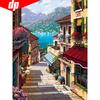 5D DIY Diamond Embroidery Landscape City Seaside Full Round Drill Diamond Painting Cross Stitch