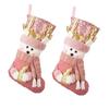 Sophisticated European Pink Sequins Christmas Stocking Festival Pink Christmas Stocking with Spacious Gift Holders