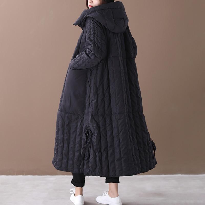 Зимнее женское пальто, длинное свободное пальто большого размера, куртка 3XL, женская стеганая одежда с капюшоном, парки с большими карманами, утепленная качественная блузка