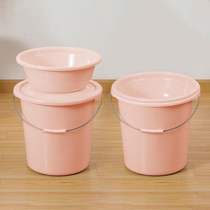 HANDUNYOU Durable Plastic Water Bucket Set with Lids
