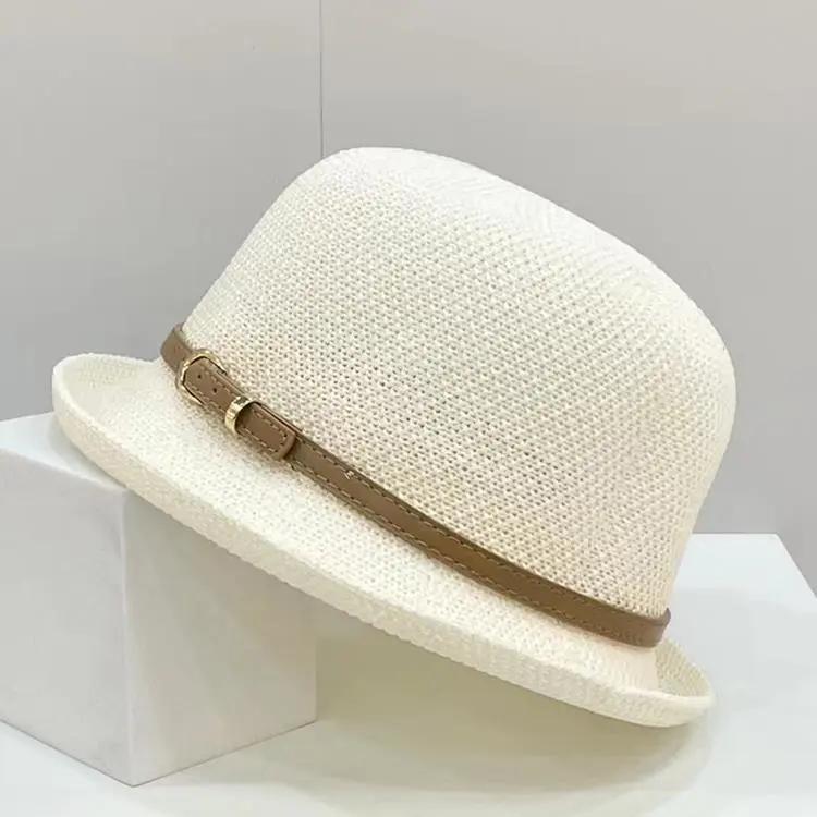WTEMPO Летние широкополые шляпы для путешествий на открытом воздухе, пляжные шляпы для женщин, однотонные, повседневные, универсальные, дышащие, солнцезащитные шляпы с поясом