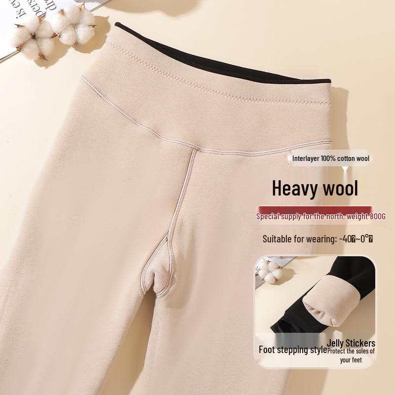 Women's Wool-Cotton Winter Leggings: Extra-Thick Velvet for -40°C Warmth